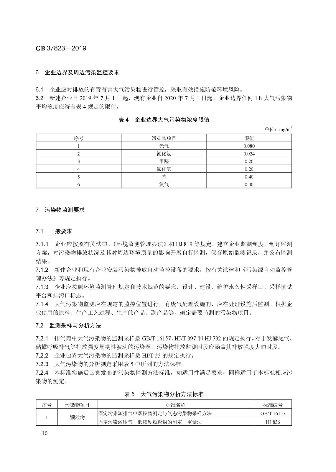 7月1日起實施《制藥工業大氣污染物排放標準》（ GB 37823—2019）